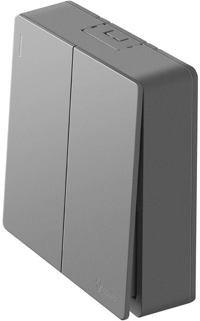 GONEO 클래식 2구 스위치 (노출형) 화이트/마그네슘 노출2구 S/W 유럽형 고급스위치(기존호환), 마그네슘, 1개