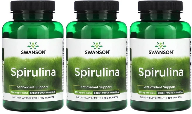 스완슨 스피룰리나 스피루리나 500mg 180정 3병 Spirulina - 쿠팡
