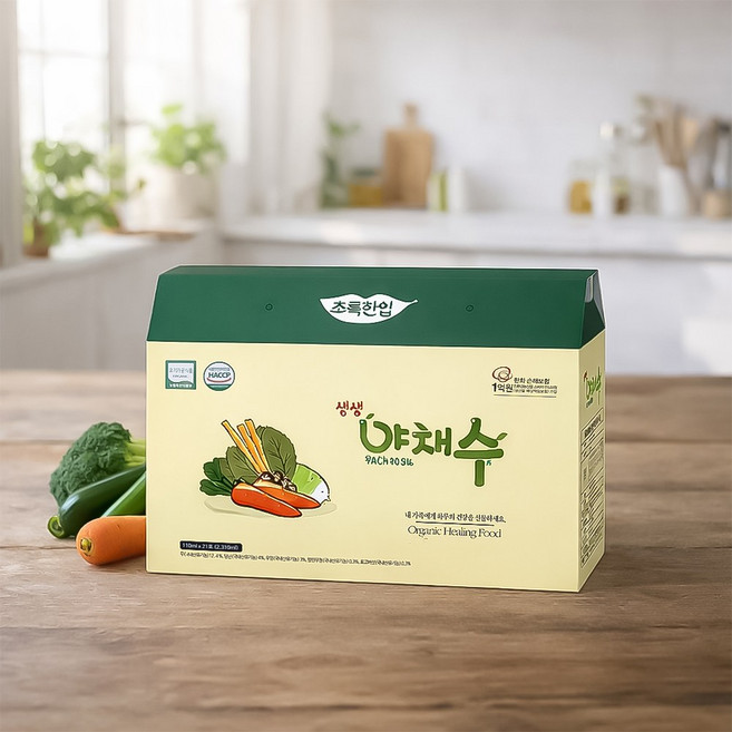 [가정의달기획] 국내산 유기농 생생 야채수 선물박스, 110ml, 63개