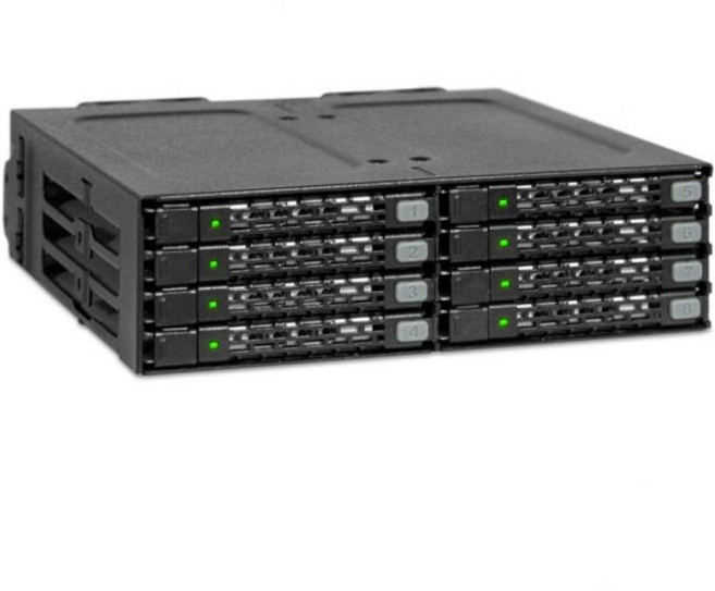 ICY DOCKICY DOOK 6 Bay 2.5 사스 SAS/SATA HDD/SSD 모바일 랙 5.25인치 베이용 풀 메탈 인클로저 ToughArmor MB608SPB, MB998SP-B, 1개