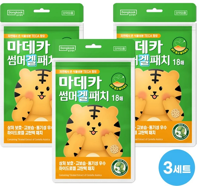 동국제약 썸머 겔 패치 18매 상처보호 의약외품 하이드로겔 여름 야외활동 필수템 썸머패치, 3개 - 쿠팡