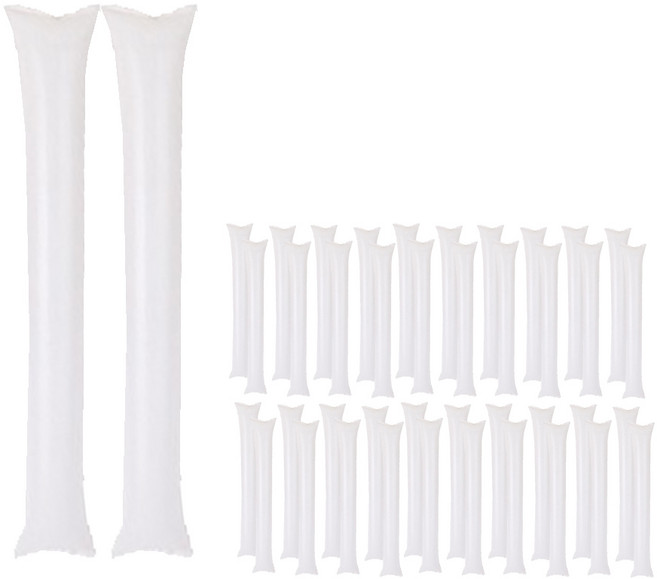 [메잌미] 응원용 막대풍선 응원풍선 스틱벌룬 (20쌍), 40개, 화이트