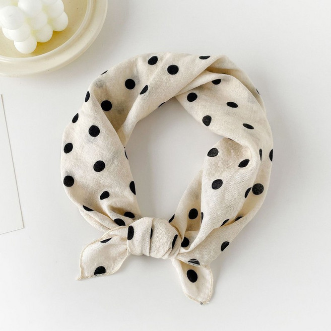 허블리 여성 면 손수건 스카프 쁘띠 머플러