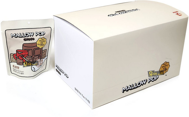 멜로팝 초코맛 15g 12봉 1박스 바삭바삭 건조 마시멜로우 시리얼 아이스크림, 12개