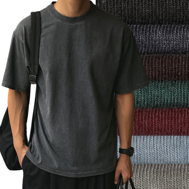 LAINE반팔 피그먼트반팔 남자10수반팔 20수 오버핏