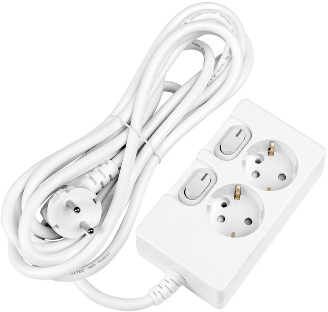 스윗홈 개별스위치 접지형 절전형 멀티탭 2구 16A HOME-MO16S2, 7m, 개별스위치 2구 화이트, 1개