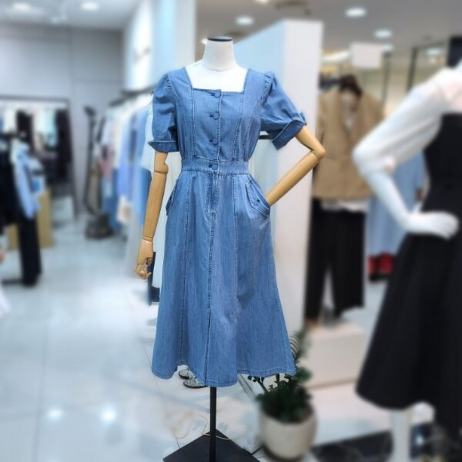 잇미샤 잇미샤 버튼포인트데님원피스(ITP5DOP730)_DG