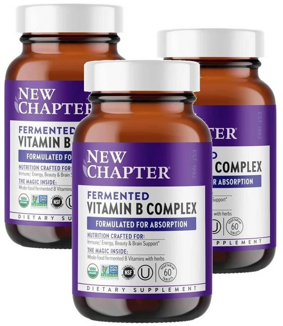 뉴챕터 발효 비타민B 컴플렉스 New Chapter Vitamin B Complex, 3개, 60정 - 쿠팡