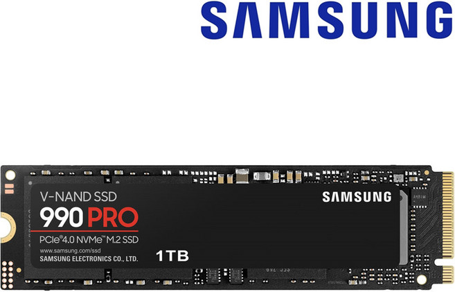 삼성전자 990 PRO PCIe 4.0 M.2 2280 NVMe SSD (관부가세포함_미국정품), 방열판없음, 1TB