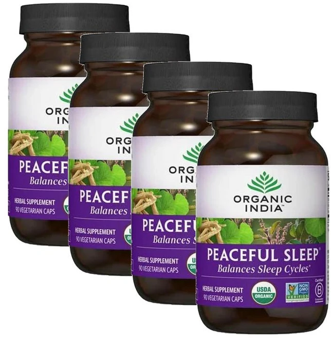오가닉인디아 피스풀 슬립 캡슐 Organic-India Peaceful Sleep, 90정, 4개 - 쿠팡