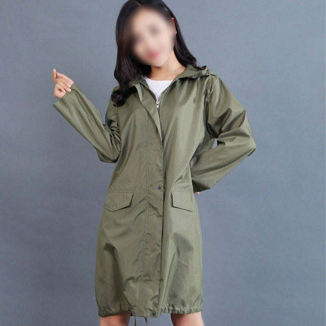 여자 컬러 다회용 우비 레인코트