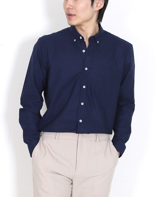 옥스포드 남자 긴팔 무지 셔츠 캐주얼 남방