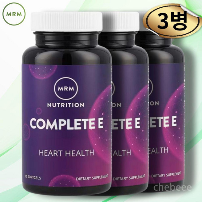 MRM Nutrition 엠알엠 뉴트리션 컴플리트 비타민 E 263mg, 3개