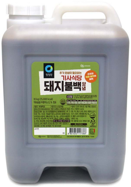 청정원 기사식당 돼지불백양념, 1개, 10kg