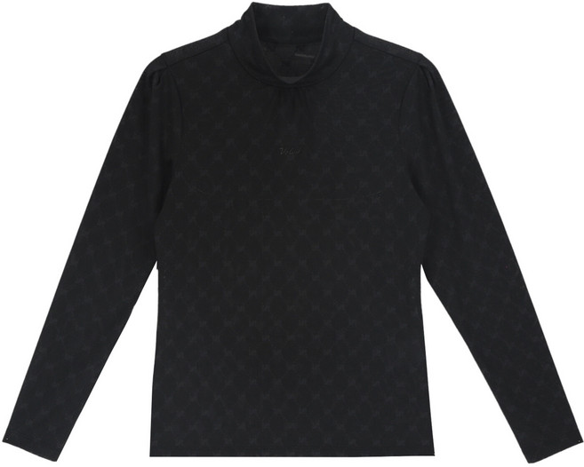 볼빅 여성 골프 볼빅 자가드메쉬 하이넥티셔츠 VLTSP202_BK