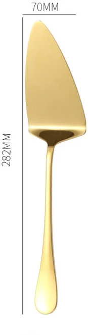 골드 스테인레스 스틸 서양 식기 포크 삽 세트 스테이크 주방 용품에 대한 휴대용 칼 붙이, 18 Golden Shovel 2