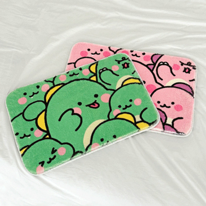 트라이코지 리틀티노 소프트 인테리어 사각 러그, 리틀티노 와글와글_핑크