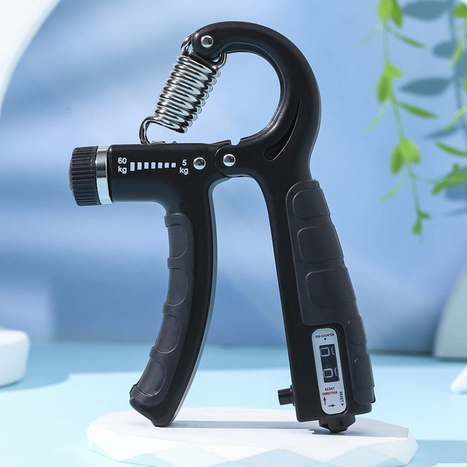 ZLYE 可調節握力器手指訓練器, 機械計數5 - 60kg全黑, 1個