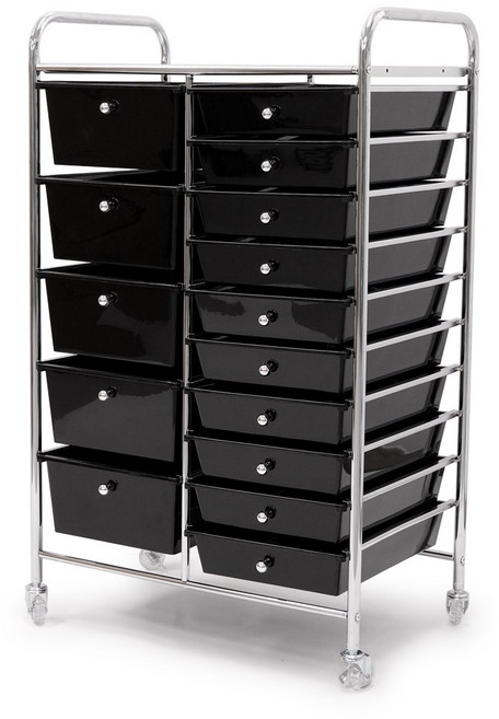 뷰티 15단 롯드장 DIY 셀프조립 롯드보관 미용실 트레이, 블랙