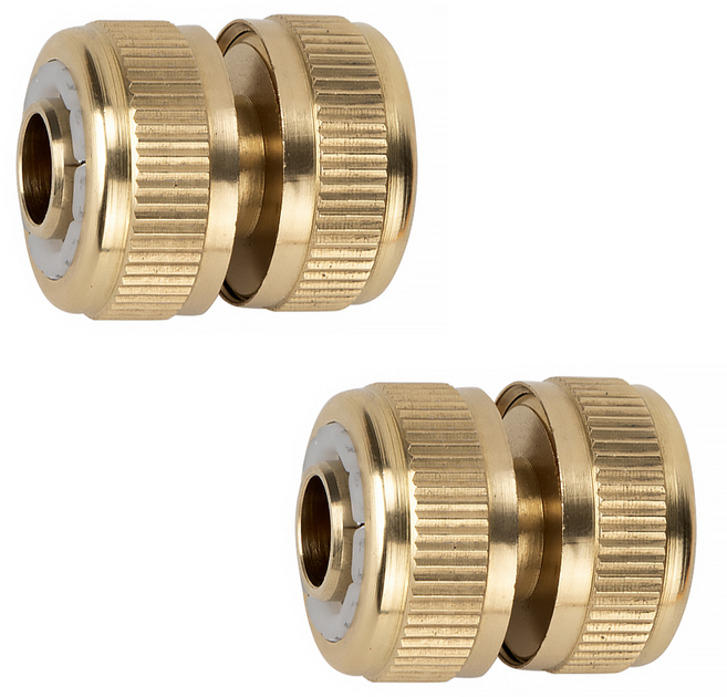 리빙로드 수도꼭지 호스 연결 커넥터 (황동 연결구 단품), 골드, 2개
