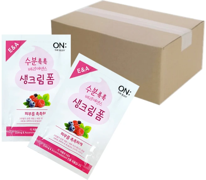 온더바디 베리에센스 생크림 폼클렌징 여행용 파우치 일회용, 4ml, 30개 - 쿠팡