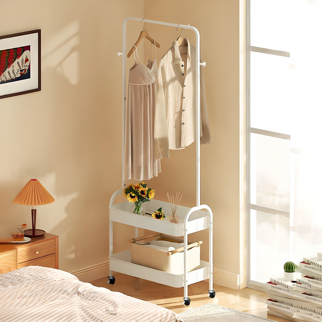 가구느낌 하피행거 440 철제 스탠드 이동식 옷걸이, 화이트
