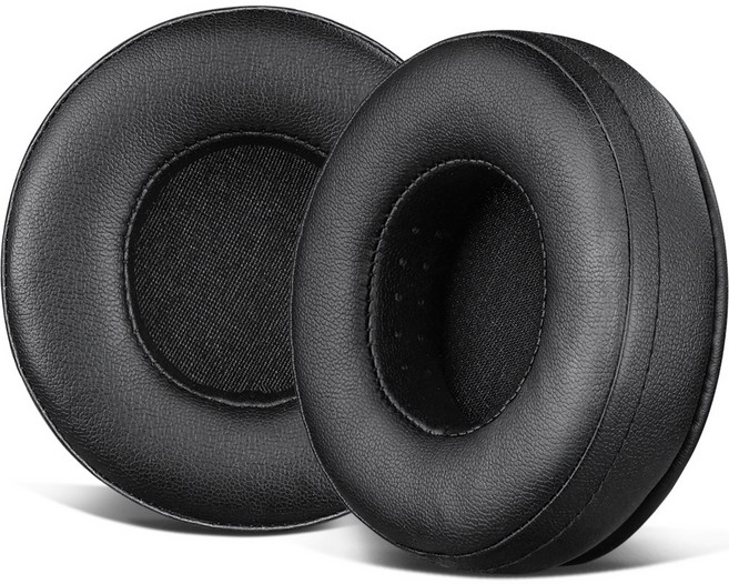 SOULWIT 교체용 이어패드-호환 모델 스컬캔디 헤쉬 Skullcandy Hesh & Hesh 2 무선 오버이어 헤드폰용 소음 차단 폼 1쌍, Protein Leather, Black, 1개