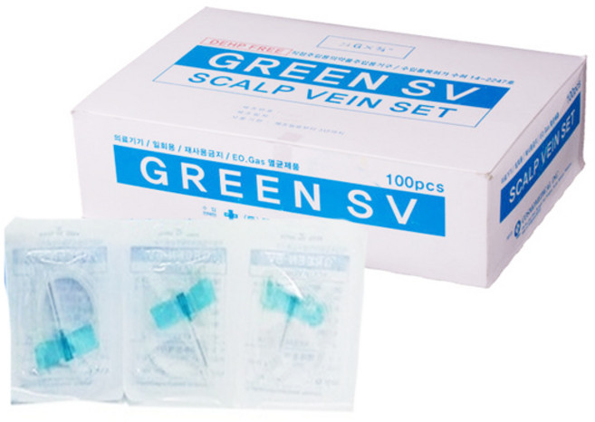 두원 나비침 Scalp Vein Set DEHP Free 100개/팩 x규격선택품목, 1박스, 25G 3/4"