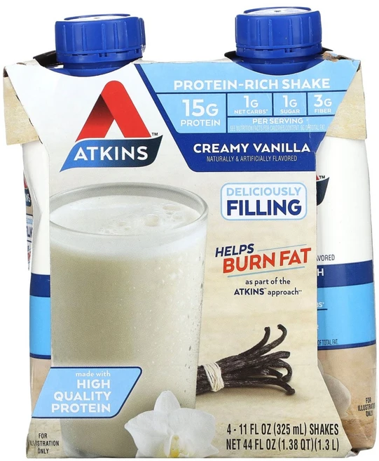 앳킨스 프로틴 리치 쉐이크 크리미 바닐라 맛 4개입 325ml ATK-06504, ATK06504, 1개, 1.3L - 쿠팡