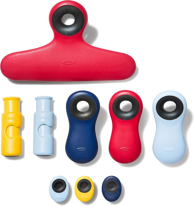 OXO 굿 그립 컬렉션 가방 클립 9피스 세트 모듬, 8 Piece Set, 1