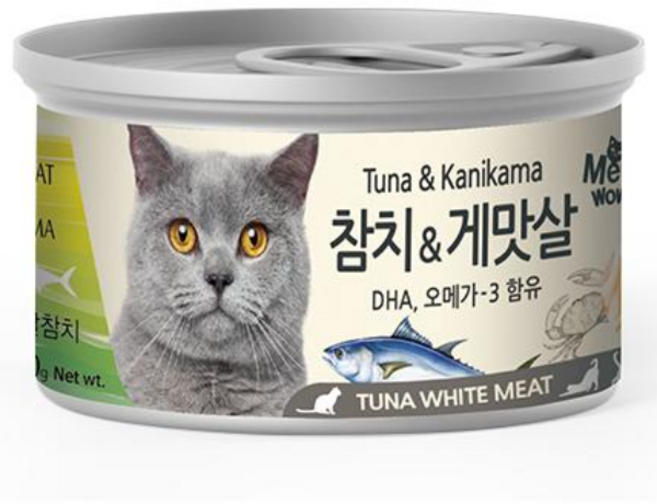 미우와우 고양이 흰살 참치캔 80g 24개 세트 (6종 콤보/ 맛선택), 흰살 참치&치킨