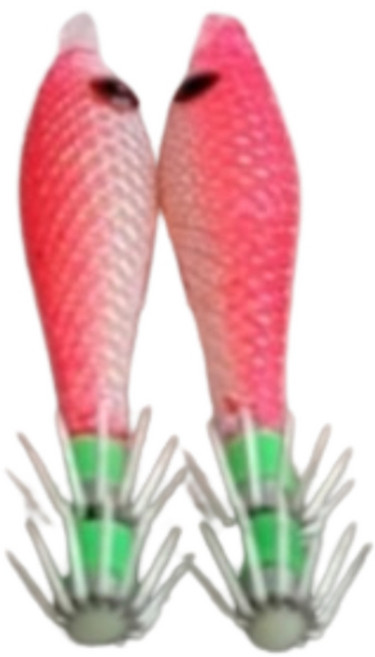 바다낚시 주꾸미 가짜미끼 4개 7cm 소프트 스펀지 발광 인조채비 핑크, 1세트
