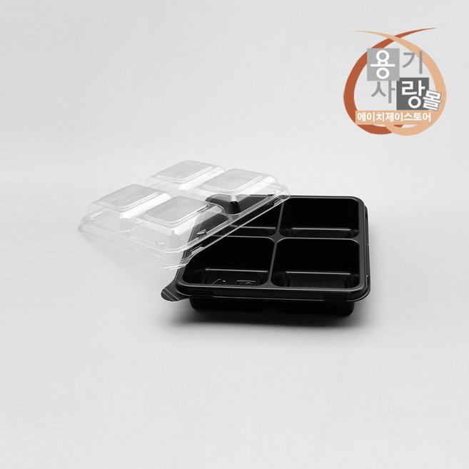 정사각 반찬 소스 포장 배달 4칸 용기 100개 세트