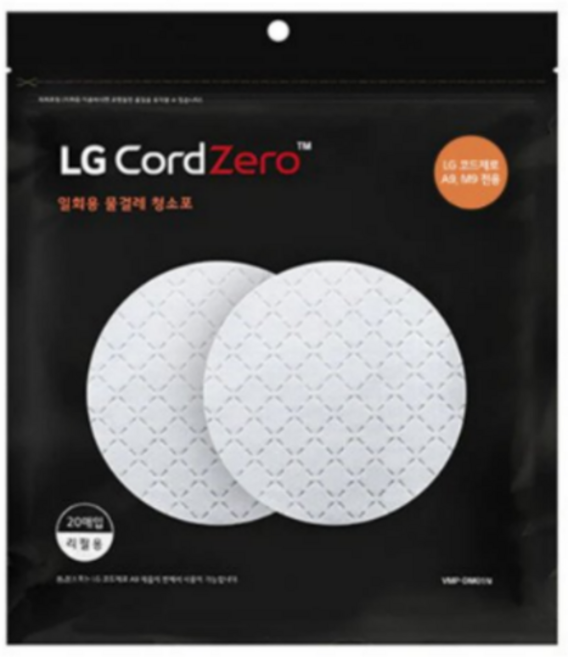 LG전자 정품 코드제로 A9/A9S 무선 청소기 일회용 물걸레 청소포, 40개, LG 일회용 물걸레포