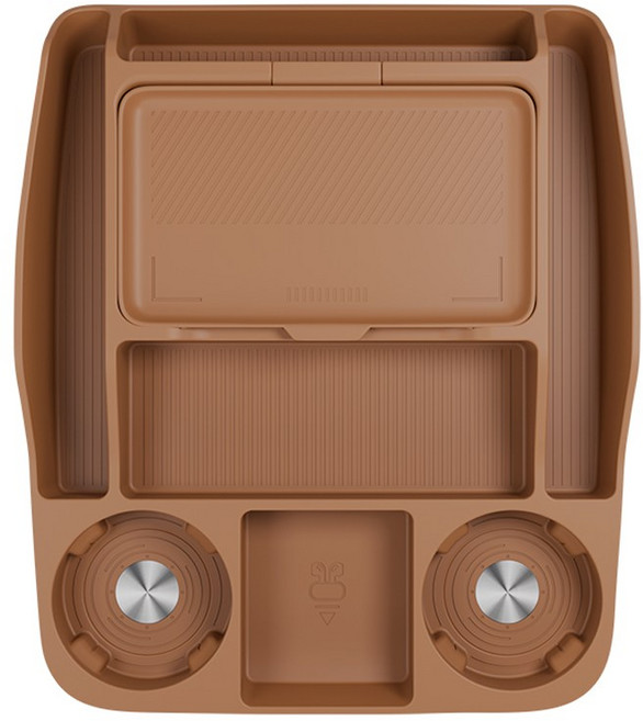 지파츠 지파츠 디올뉴 팰리세이드 LX3 7인승 하단 콘솔 트레이 2단 수납 TPE 논슬립 실리콘 커버, 브라운, 7인승 하단 콘솔 트레이  (B-2), 1개