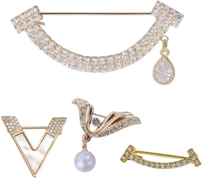 디아픽 매너 브로치 옷핀 패션 포인트 4세트