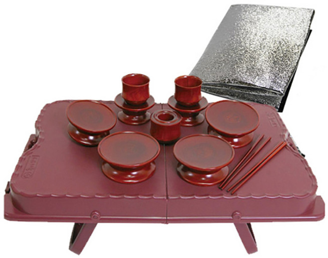 포메리트 즐거운집 휴대용 통원목 제기세트, 1세트, 제기 11p + 휴대용가방 겸 상 1개 + 돗자리 1개, 1개