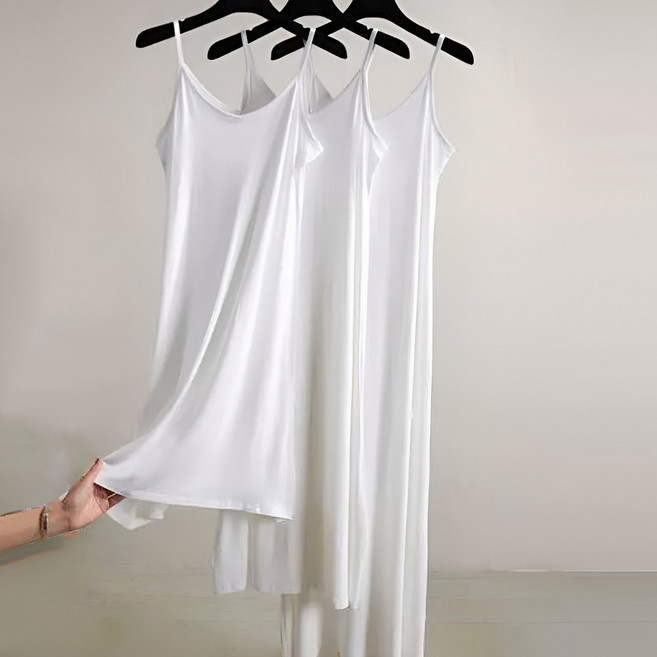 [블랑커브] 여성용 베이직 끈슬립 이너 원피스 잠옷 3colors