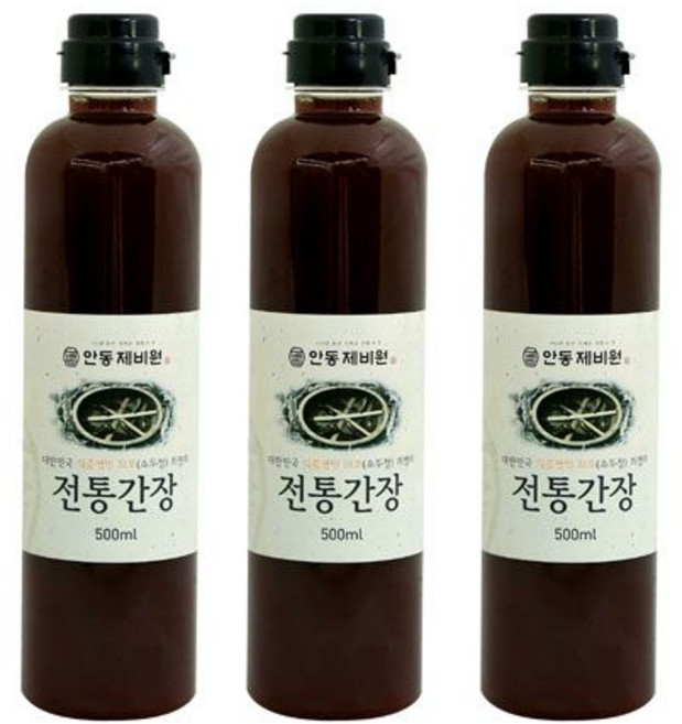 안동제비원 전통간장, 3개, 500ml