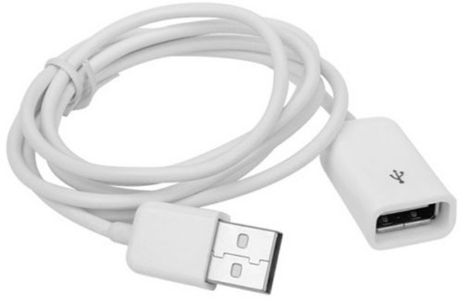 UMF986 슬림형 USB 연장 케이블, 1개, USB 연장 --슬림형-- 흰색, 1m