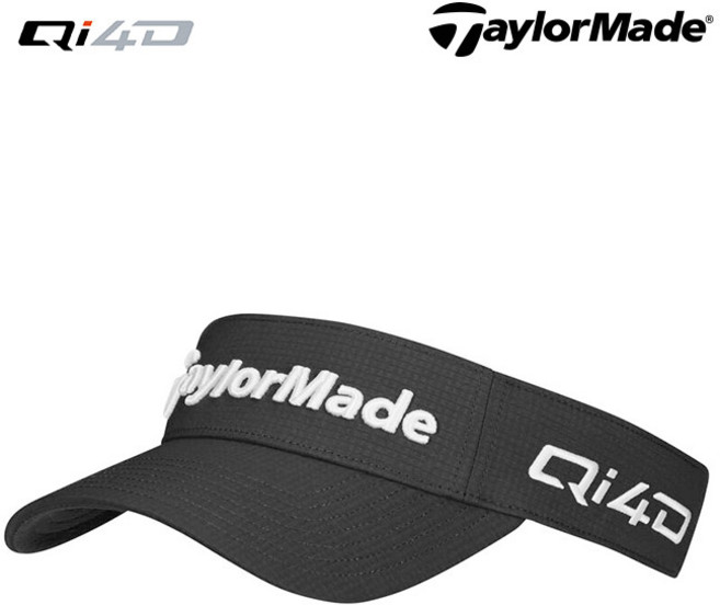 테일러메이드 TM26 투어 레이더 바이저 썬캡 골프모자 Qi4D로고, 1개, 블랙