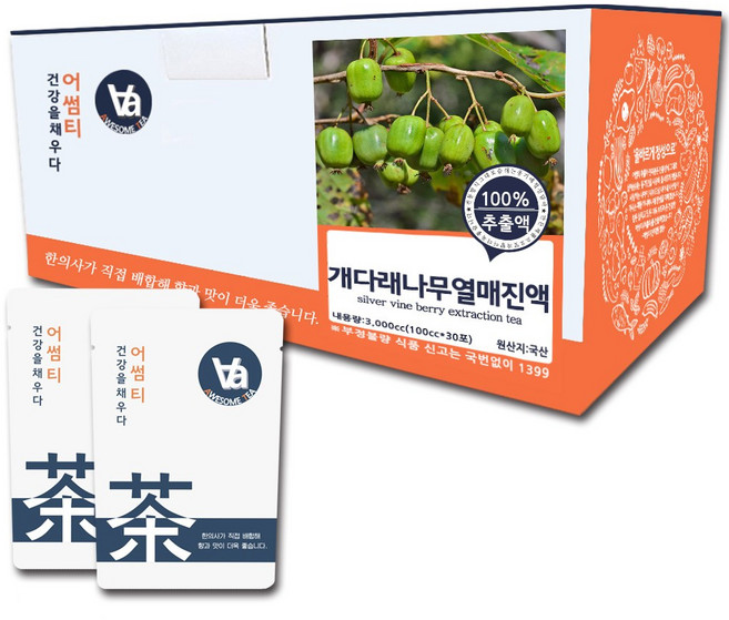 중저온추출 16시간 국산 개다래 (목천료 충영) 즙 진액, 100ml, 30개