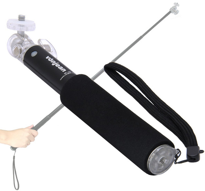 MT-408 브이로그 셀카봉 1/4 (브이로그 유튜브 액션캠 스마트폰 여행 캠핑 촬영 등), 1개, 블랙