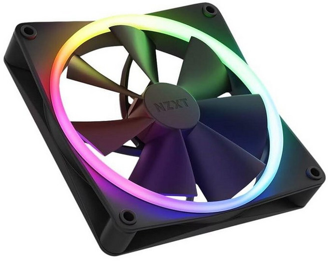 NZXT F120 RGB 팬 - RF-R12SF-W1 - 향상된 RGB 조명 사용자 정의 - 조용한 냉각 - 싱글 (팬 및 컨트롤러 필요 및 미포함) - 120mm 팬 - 화이, RGB (2팩)