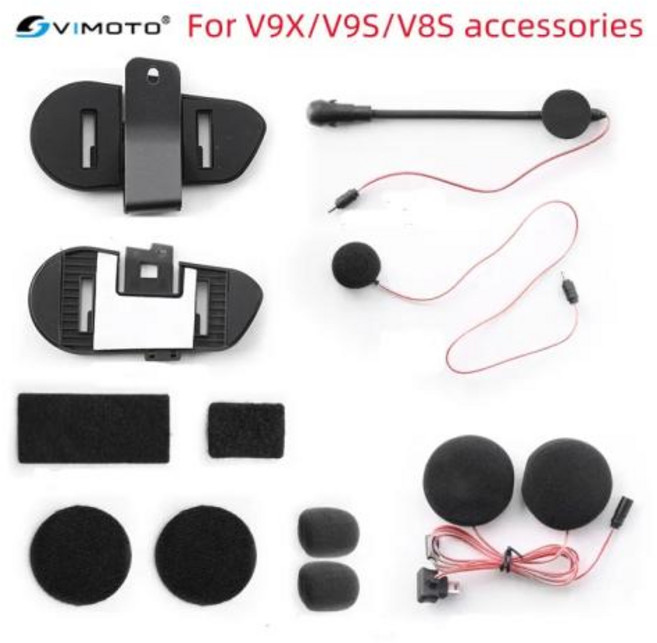 VimotoV8S V9S V9X 헬멧 인터콤 헤드셋용 오리지널 오디오 및 마이크 키트 베이스 마이크 액세서리, 한개옵션0, 1개