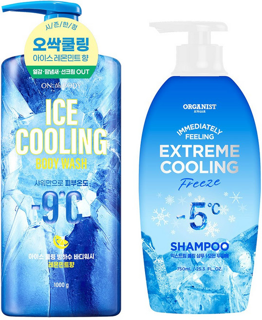 온더바디 쿨링바디워시 레몬민트 1000G + 오가니스트 익스트림 쿨링 샴푸 750ml, 1개, 1kg