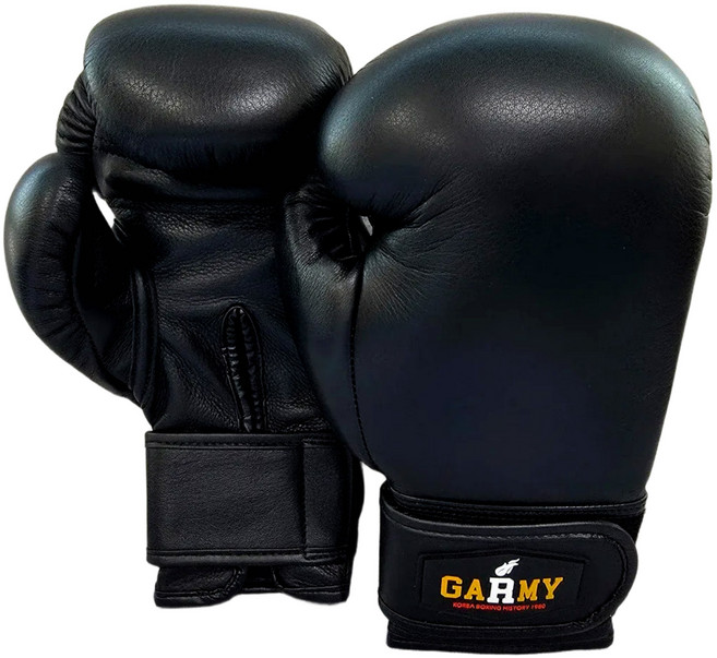 가미 GARMY 14온스 복싱 글러브 천연가죽 국내제작, 블랙