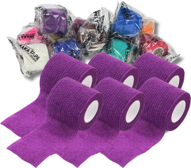 [세트 상품] 샤카크루 자가점착 압박붕대 밴드, 퍼플 / 5cmx4.5m, 1개, 6개입