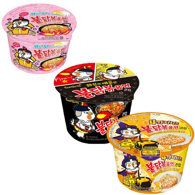 불닭큰컵 110g*4개+까르보큰컵 110g*4개+치즈불닭큰컵 110g*4개, 12개