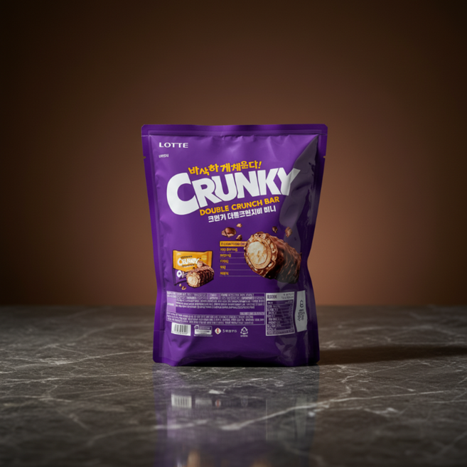 롯데 크런키 더블크런치 바 미니 855g, 19g, 1개